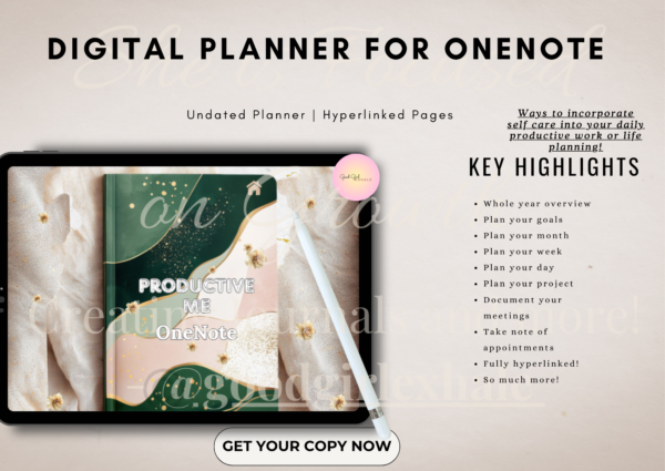 OneNote Planner Professional or everyday use, GoodGirl Exhale