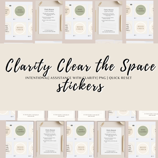 stickers for Clarity One page, clear the space