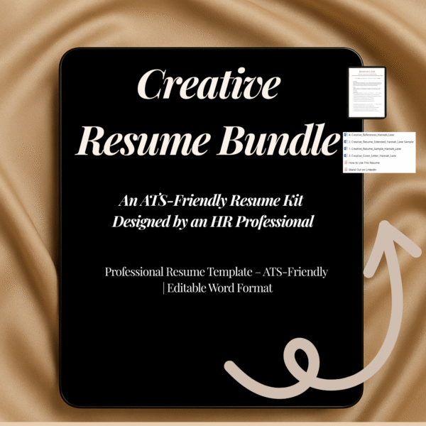 Creative Resume Bundle Template – ATS-Friendly | Long + Short Formats | Editable Word Files