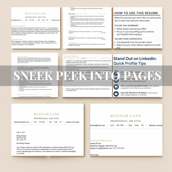 Professional Resume SNEEK PEEK INTO PAGES